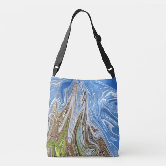 Abstracte illustratie voor kleurrijk landschap | B Crossbody Tas (Achterkant)