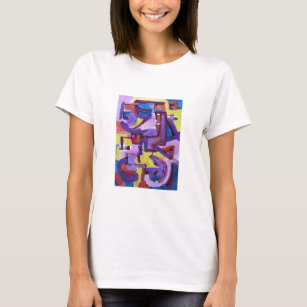 Abstracte illustraties met kleurenblokvormige kleu t-shirt