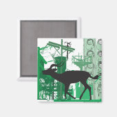 Abstracte Impala Magnet (Voorkant / Achterkant)