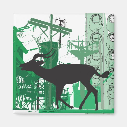 Abstracte Impala Magnet (Voorkant)