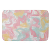 Abstracte Impasto verf koraal geel turquoise Badmat (Voorkant)