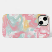 Abstracte Impasto verf koraal geel turquoise Case-Mate iPhone Case (Achterkant (horizontaal))