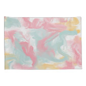 Abstracte Impasto verf koraal geel turquoise Kussensloop (Achterkant-Rechts)