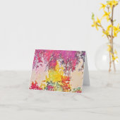 Abstracte Impressionist Trees Art Note Card Kaart (Gele Bloem)