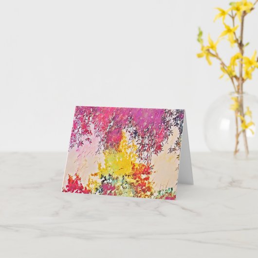 Abstracte Impressionist Trees Art Note Card Kaart (Gele Bloem)