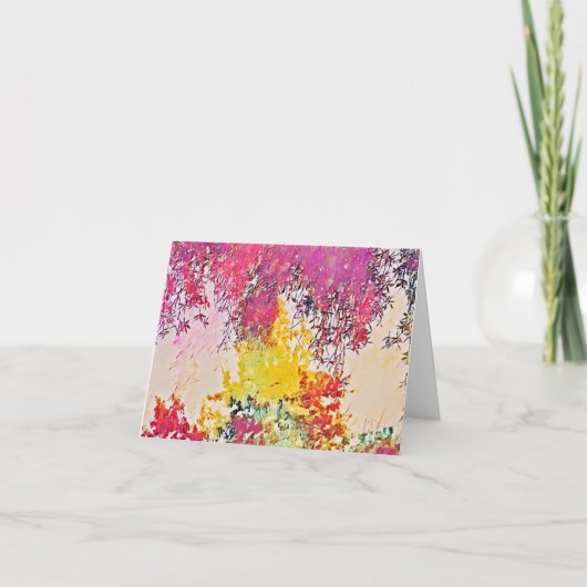 Abstracte Impressionist Trees Art Note Card Kaart (Voorkant)