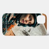 Abstracte impressionist, vrouwelijke piloot, papie Case-Mate iPhone case (Achterkant (horizontaal))