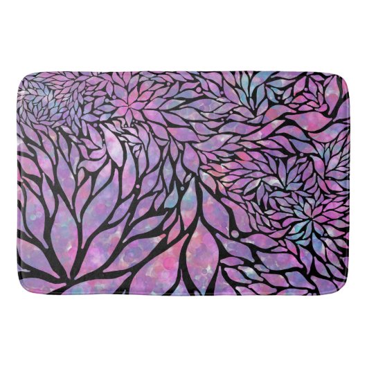 Abstracte impressionistische bladeren badmat (Voorkant)