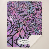 Abstracte impressionistische bladeren sherpa deken (Voorkant)