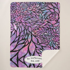 Abstracte impressionistische bladeren sherpa deken