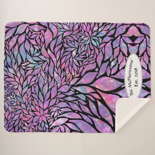 Abstracte impressionistische bladeren sherpa deken (Voorkant (horizontaal))