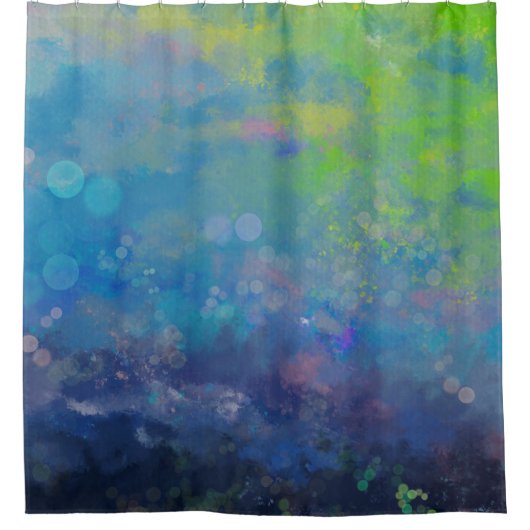 Abstracte impressionistische waterverf lievelvijve douchegordijn (Voorkant)