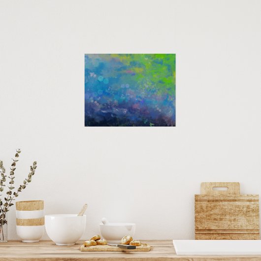 Abstracte impressionistische waterverf lievelvijve poster (Keuken)