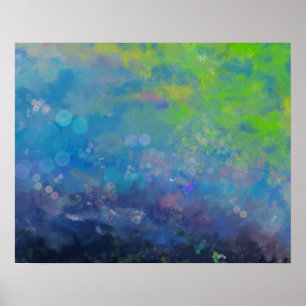 Abstracte impressionistische waterverf lievelvijve poster