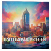 Abstracte Indianapolis Skyline Art Modern Tegeltje (Voorkant)