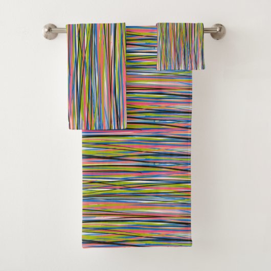 Abstracte Indiase Boho-lijnpatroon     Bad Handdoek (Insitu)