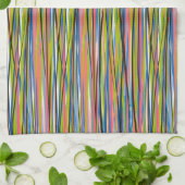 Abstracte Indiase Boho-lijnpatroon Theedoek (Gevouwen)