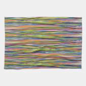 Abstracte Indiase Boho-lijnpatroon Theedoek (Horizontaal)