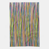 Abstracte Indiase Boho-lijnpatroon Theedoek (Verticaal)
