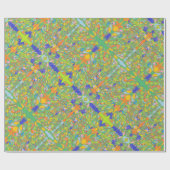 abstracte Indiase sari als document veel groen en Cadeaupapier (Vlak)