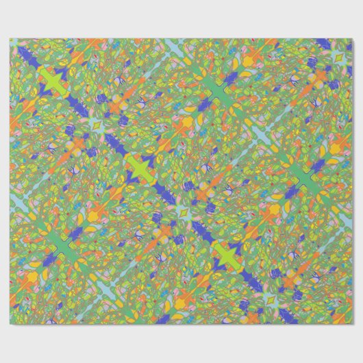 abstracte Indiase sari als document veel groen en Cadeaupapier (Vlak)