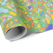 abstracte Indiase sari als document veel groen en Cadeaupapier (Rol Hoek)