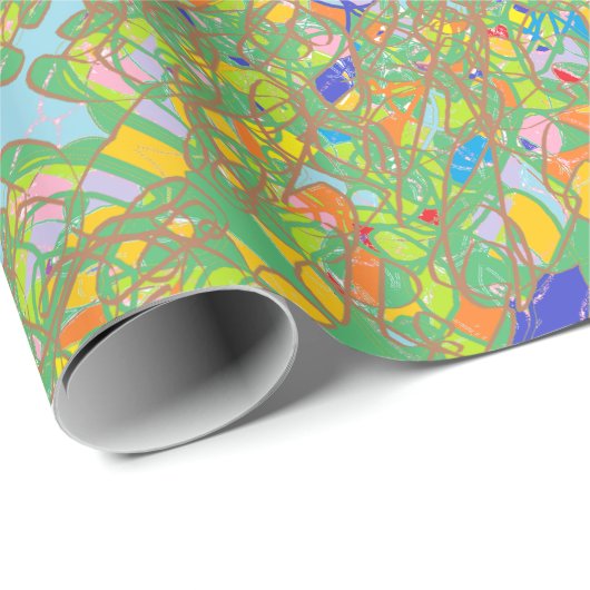 abstracte Indiase sari als document veel groen en Cadeaupapier (Rol Hoek)