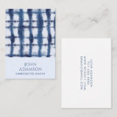 Abstracte Indigo Blauwe Patroon Oorbel Display Kaa Visitekaartje (Voorkant / Achterkant)