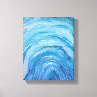 Abstracte Indigo Blue Agate II Waterverf Art Canvas Afdruk