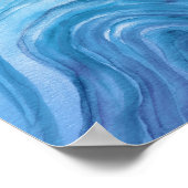 Abstracte Indigo Blue Agate II Waterverf Art Poster (Hoek)