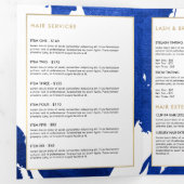 Abstracte Indigo Blue Brushstrokes brochure Drieluik Kaart (Binnenzijde eerst)