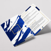 Abstracte Indigo Blue Brushstrokes brochure Drieluik Kaart
