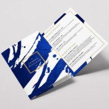 Abstracte Indigo Blue Brushstrokes brochure