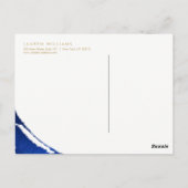 Abstracte Indigo Blue Bruskes Briefkaart (Achterkant)