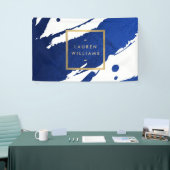 Abstracte Indigo Blue Bruskes Spandoek (Beurs)