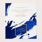 Abstracte Indigo Blue Bruskes Visitekaartje (Buitenkant ongevouwen)