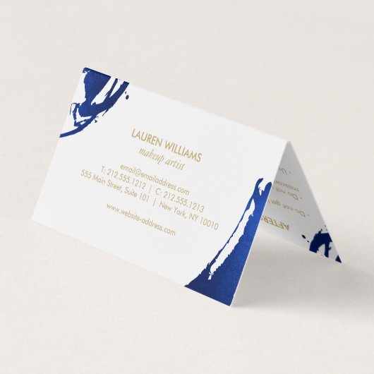 Abstracte Indigo Blue Bruskes Visitekaartje (Achterkant)