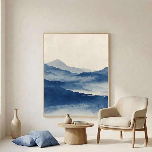 Abstracte Indigo Terrein Wandkunst Poster