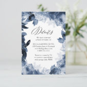 Abstracte indigobloem | Wedding Details Kaart (Staand voorkant)