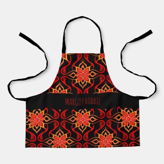 Abstracte Indonesische batik bloemmotief Schort (Voorkant)