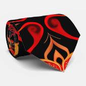 Abstracte Indonesische batik bloemmotief Stropdas (Opgerold)