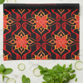 Abstracte Indonesische batik bloemmotief Theedoek (Gevouwen)