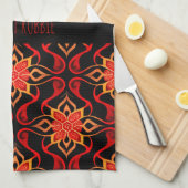 Abstracte Indonesische batik bloemmotief Theedoek (Quarter Fold)