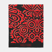 Abstracte Indonesische batik rood zwart patroon Fleece Deken (Voorkant)