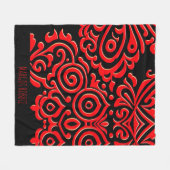 Abstracte Indonesische batik rood zwart patroon Fleece Deken (Voorkant (Horizontaal))