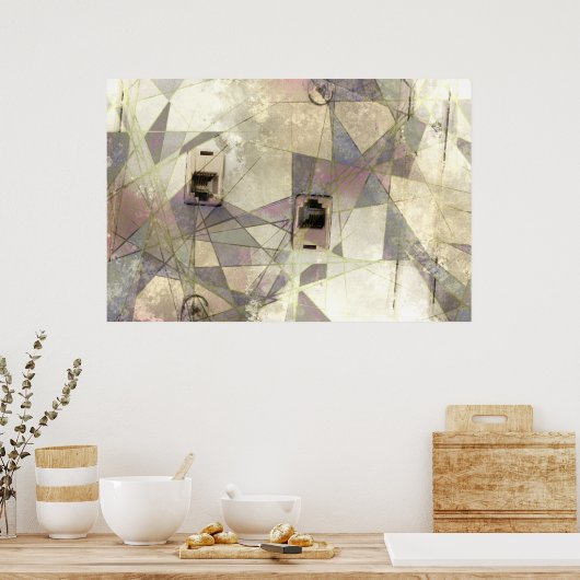 Abstracte industriële  telefoonaansluiting Afdrukk Poster (Keuken)