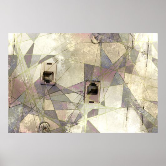 Abstracte industriële  telefoonaansluiting Afdrukk Poster (Voorkant)