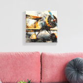 Abstracte industriële tweedekker canvas afdruk (Insitu (Woonkamer))