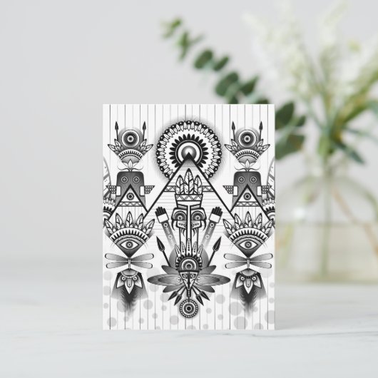 Abstracte inheemse Indische stam Briefkaart (Staand voorkant)