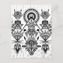 Abstracte inheemse Indische stam Briefkaart